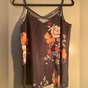 Goory Collection Floral mesh v-necklace camisole
